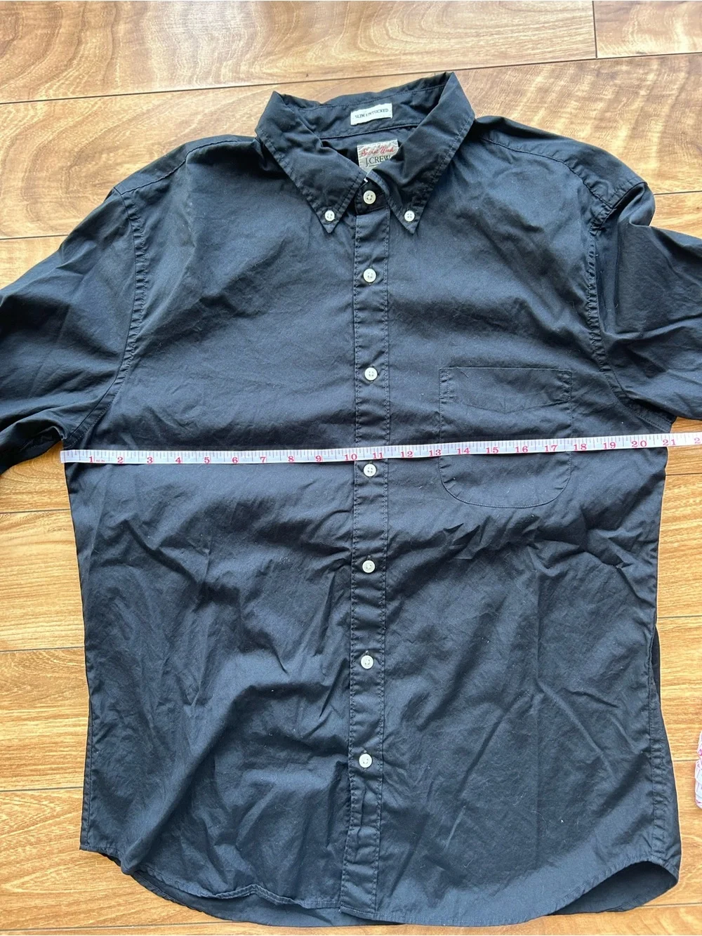 J.Crew Slim Untucked Secret Wash Black Poplin Button Up Shirt